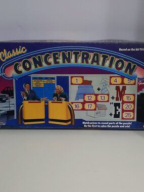 Vintage 1988 Classic Concentration Board Game Pressman TV Show Near Complete